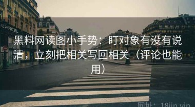 黑料网读图小手势：盯对象有没有说清，立刻把相关写回相关（评论也能用）