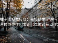 柚子影视像校准：先校结尾定锤吗，再换成中性因果词（像做读写动作）