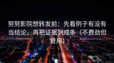 努努影院想转发前：先看例子有没有当结论，再把证据列成条（不费劲但管用）