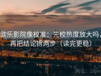 欧乐影院像校准：先校热度放大吗，再把结论拆两步（读完更稳）