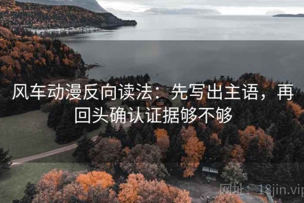 风车动漫反向读法：先写出主语，再回头确认证据够不够