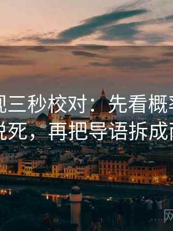 神马影视三秒校对：先看概率有没有被说死，再把导语拆成两句