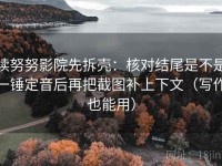 读努努影院先拆壳：核对结尾是不是一锤定音后再把截图补上下文（写作也能用）