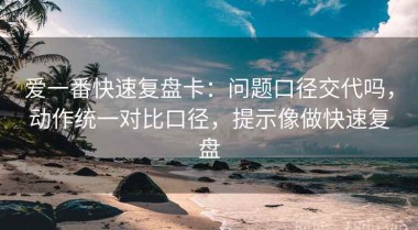 爱一番快速复盘卡：问题口径交代吗，动作统一对比口径，提示像做快速复盘