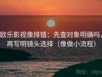 欧乐影视像排错：先查对象明确吗，再写明镜头选择（像做小流程）