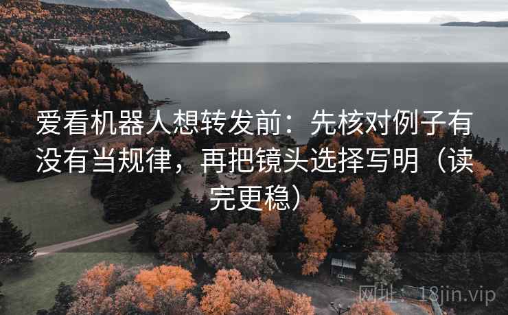 爱看机器人想转发前:先核对例子有没有当规律,再把镜头选择写明(读完更稳) 爱看机器人想转发前:先核对例子有没有当规律,再把镜头选择写明(读完更稳)